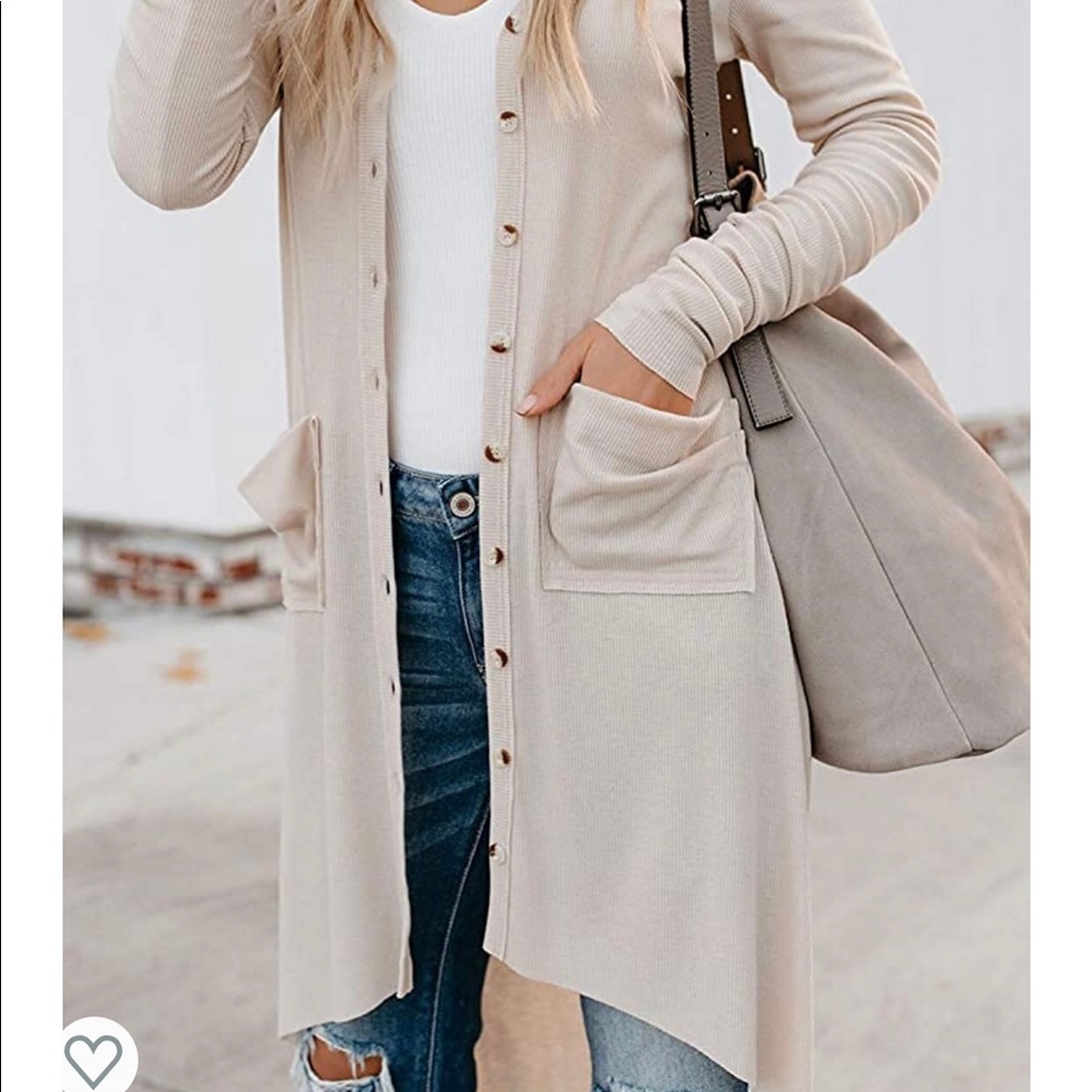 NWOT High-Low Long Button Down Cardigan